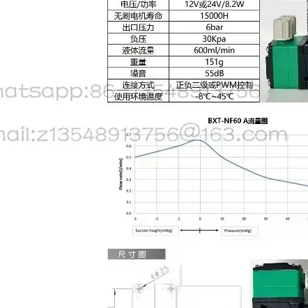 Miniature diaphragm high pressure/circulating pump photovoltaic self-priming/booster/ink pump 24V brushless motor/
