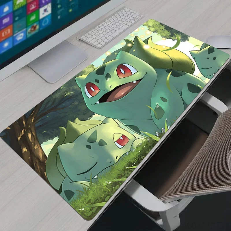 

Коврик для мыши Pokemon Pikachu, резиновый, большой, XXL, для геймеров, для компьютерной клавиатуры, прочный, игровой, аксессуар, коврик для мыши