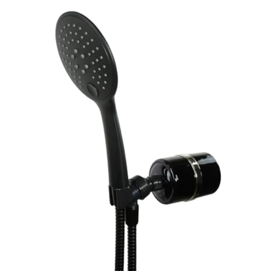 

Luxury Handheld Shower Power Filtration System - Black - BPA Free 1.25-2.5 GPM Reversible Cartridge Great for Dechlorination