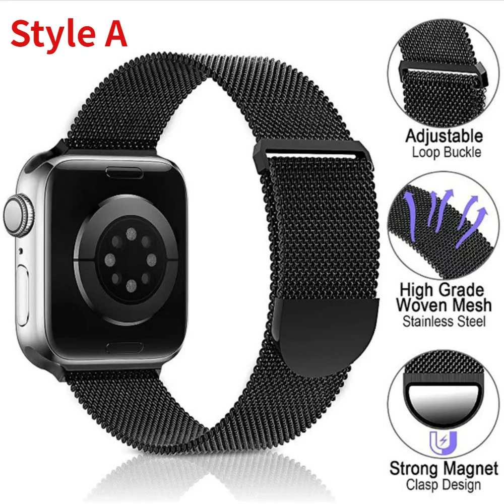 Milanese Strap for iWatch Band 46mm 42mm 45mm 41mm 44mm 40mm 49mm Bracelet iWatch Series 10 Strap 9 8 7 6 5 4 SE Sport Band
