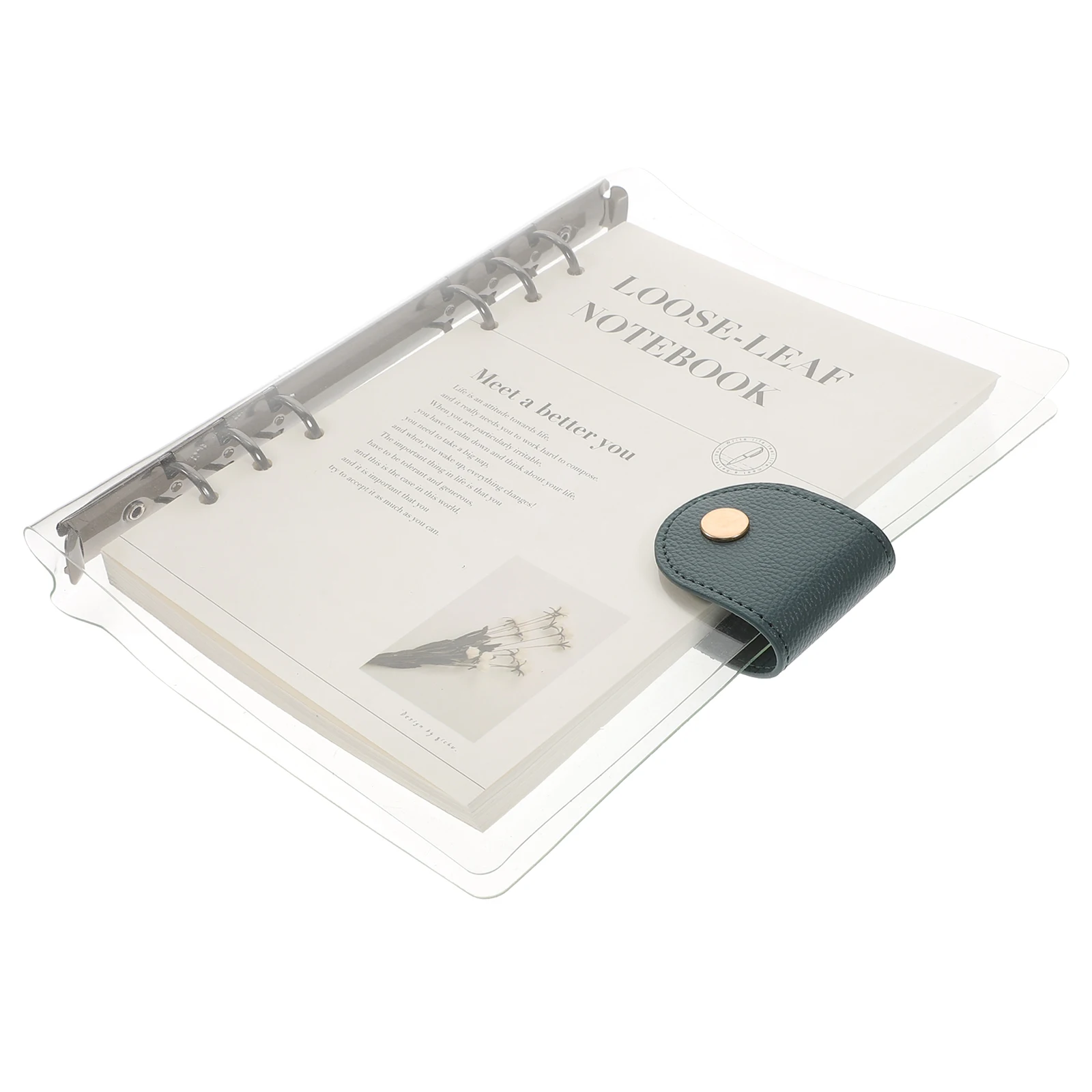 

Loose leaf Notepad Transparent Memo Journal Notebook Portable Detachable Binder Writing Pad Planner Schedule Daily Use Office