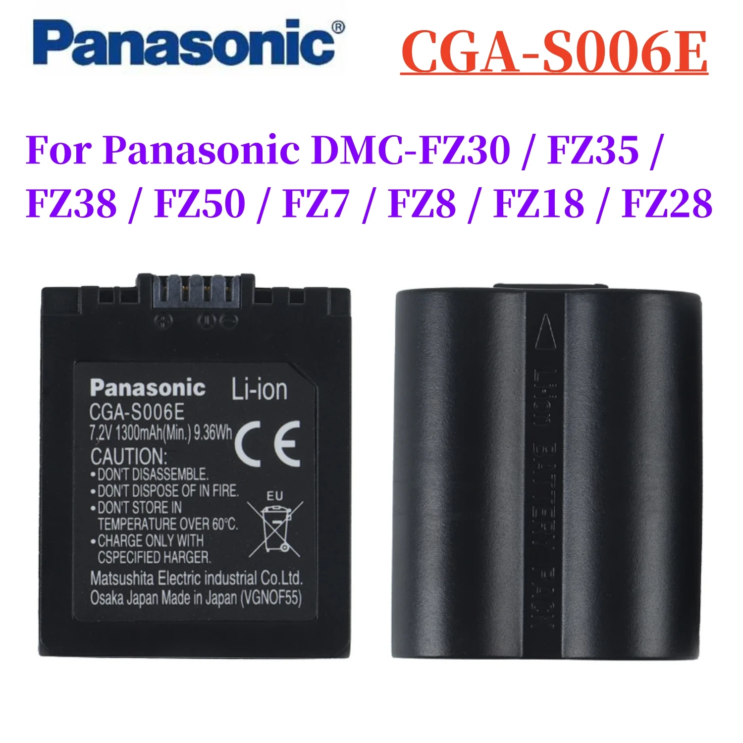 الأصلي CGA-S006 CGR CGA S006E S006 S006A BMA7 DMW BMA7 بطارية لباناسونيك DMC FZ30 FZ35 FZ38 FZ50 FZ7 FZ8 FZ18 FZ28