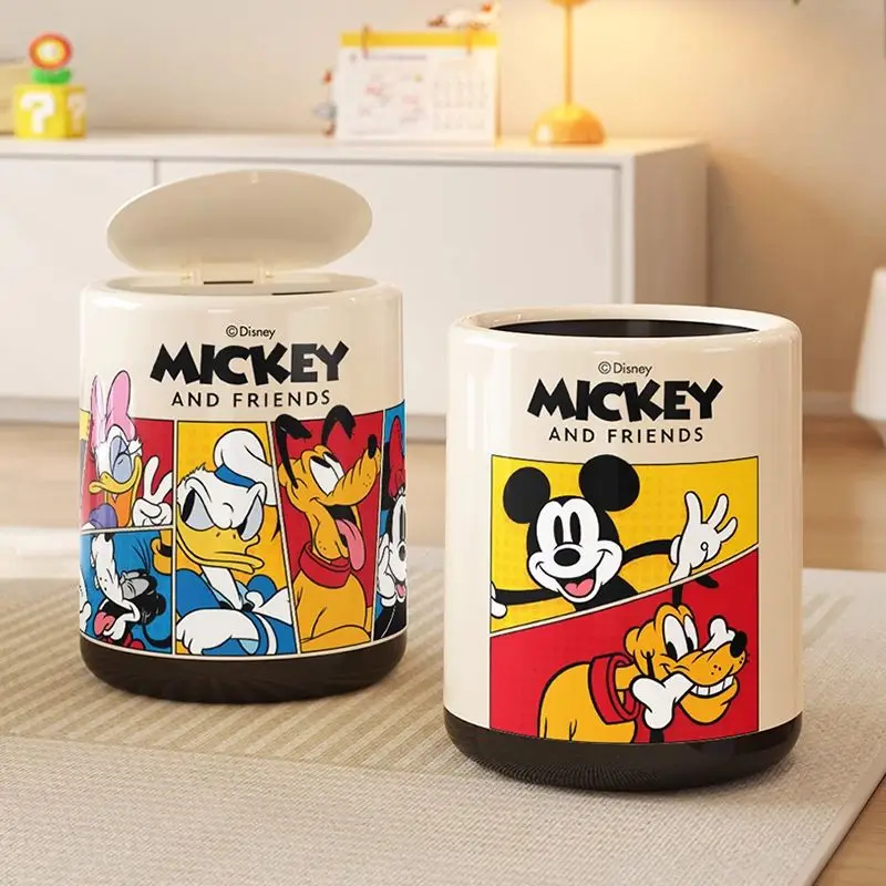 Disney Mickey Minnie Donald duck series trash can new home living room bedroom cartoon large capacity cute high value bucket