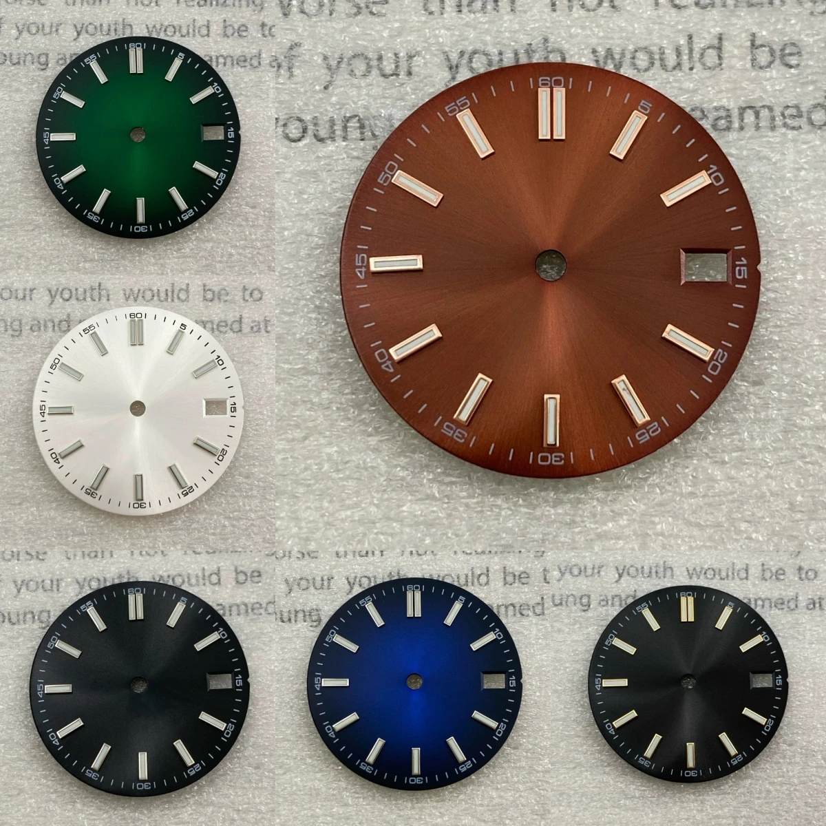 

28.5mm No Logo Sunburst NH35 Dial Green Luminous For Datejust NH35/NH36/4R Movement Watch Modification Accessories Custom Logo