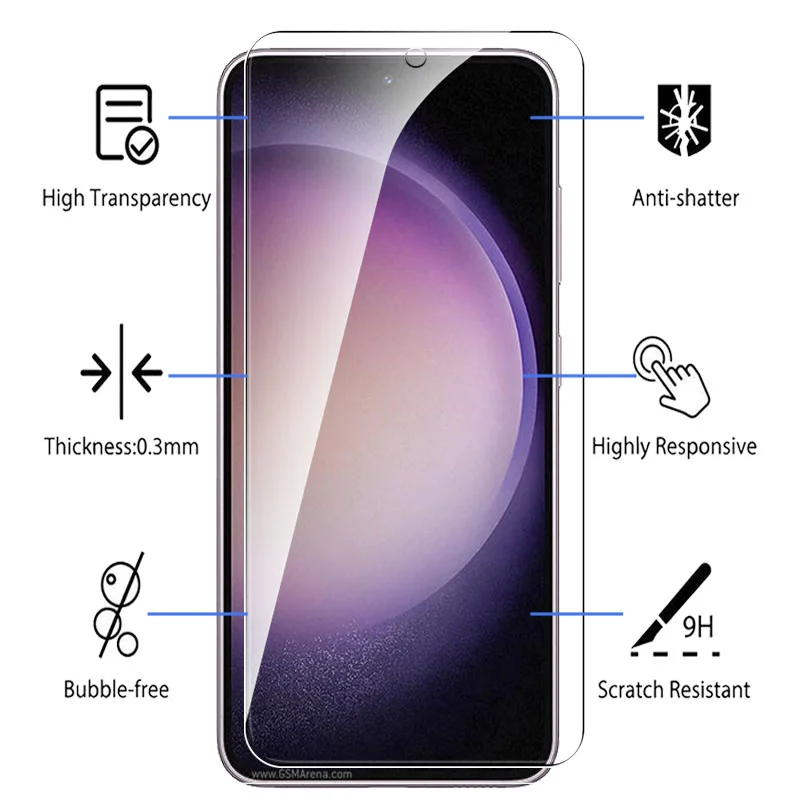 Kaca pelindung untuk samsung galaxy, kaca pelindung untuk samsung galaxy S23 S22 S21 S 23 Plus 5G kaca tempered pelindung layar