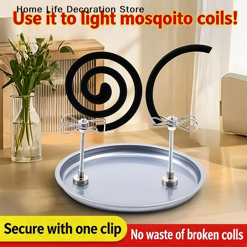 Stainless Steel Mosquito Coil Bracket Multi-function Durable Incense Clip Ash Tray Base Strong Magnetic Magnetic Support Frame