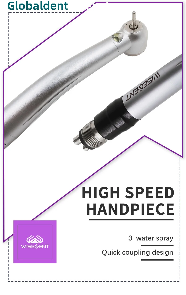 

Dental High Speed Handpiece Upgraded E-generated LED Push Button Ceramic Bearing 3 Water Spray 2/4 Holes Dentistry Tools