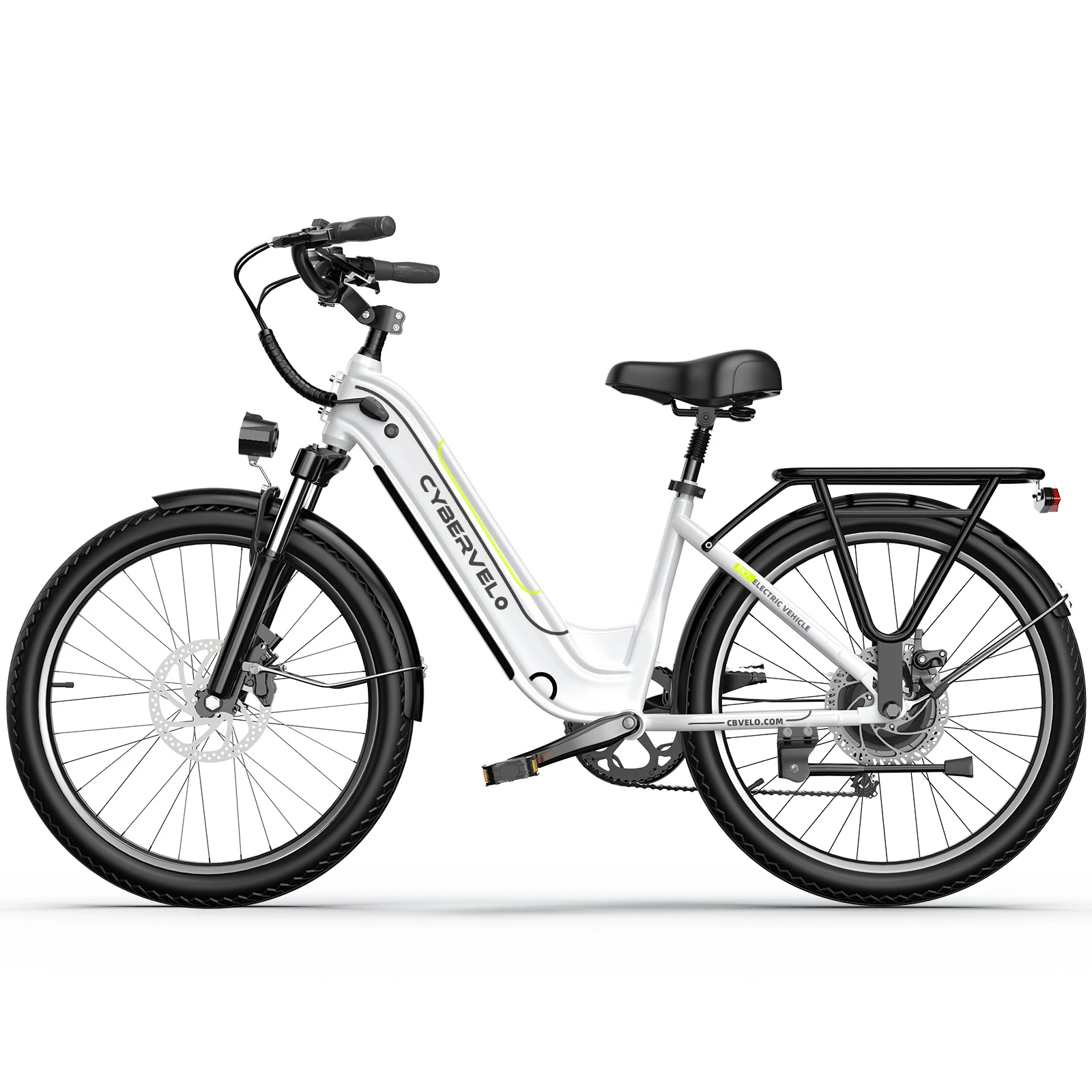 Cybervelo 1000W Peak Electric Bike for Adults up 80 Miles Removable Battery Ebike 26" Electric E Bike with 7-Speed Adult Electric Bicycles for Commute Beach Snow Womens and Man EK7 image 3