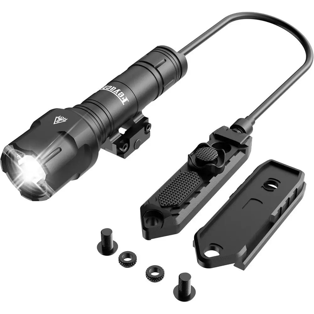 

eyachi Tactical lashlight- 1200 Lumen LED Rile Light,Waterproo with Picatinny/M Lock Mount, Prure Switch Included (ixed Picatinn