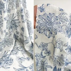 Embroidered Blue and White Porcelain Jacquard Retro Curtains Tablecloths Dresses Clothing Designers Chinese Style Shirt Fabrics