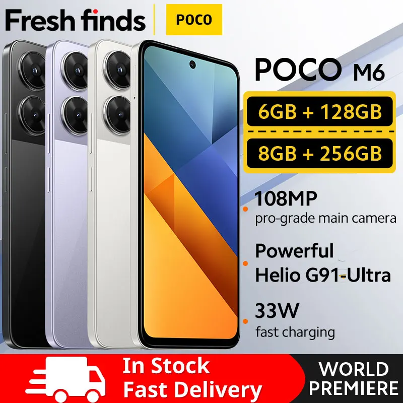 【World Premiere】POCO M6 Smartphone Global Version NFC MediaTek Helio G91-Ultra 6.79