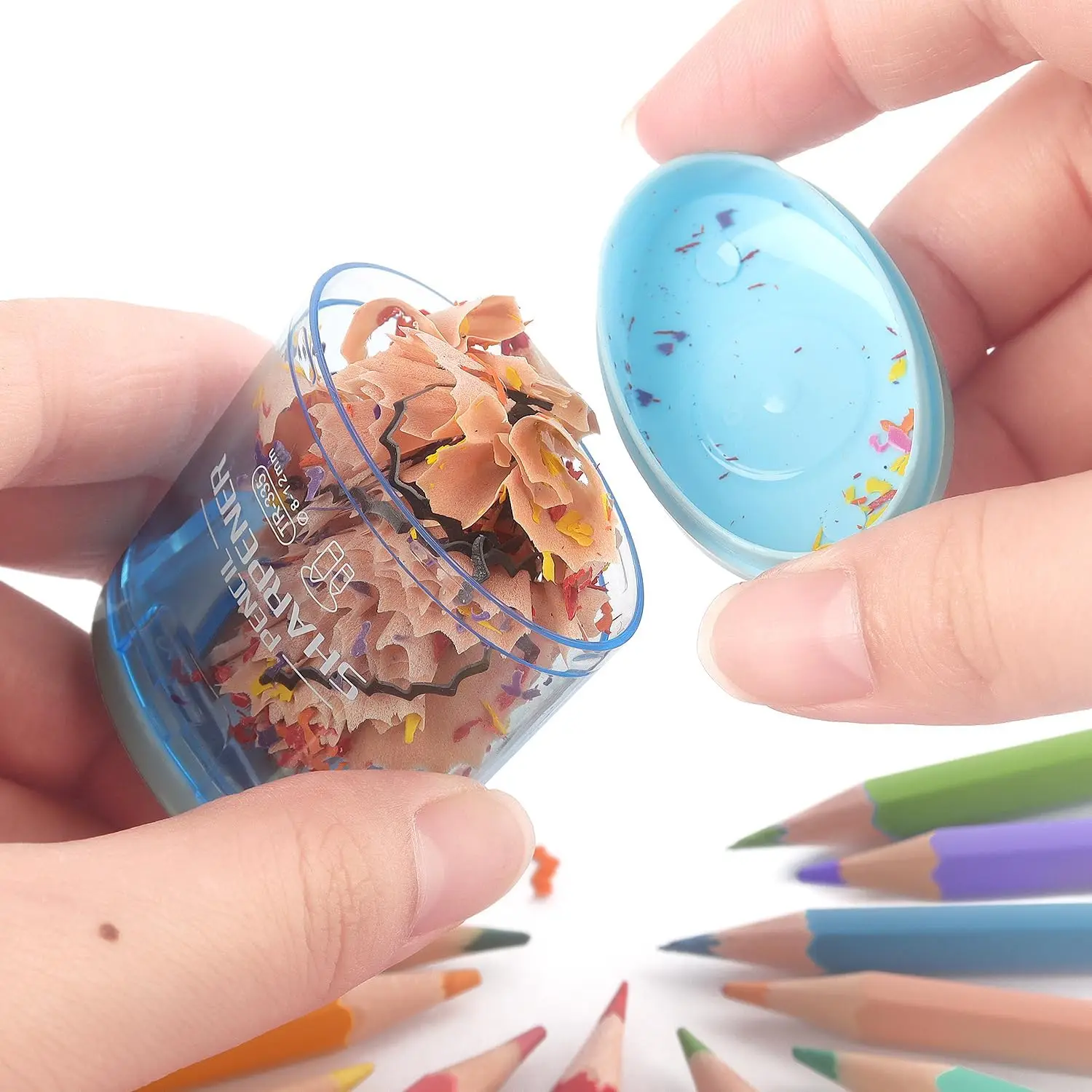 4-Pack Dual Hole Manual Pencil Sharpeners, Compact & Colorful for Kids School Office Use view 4