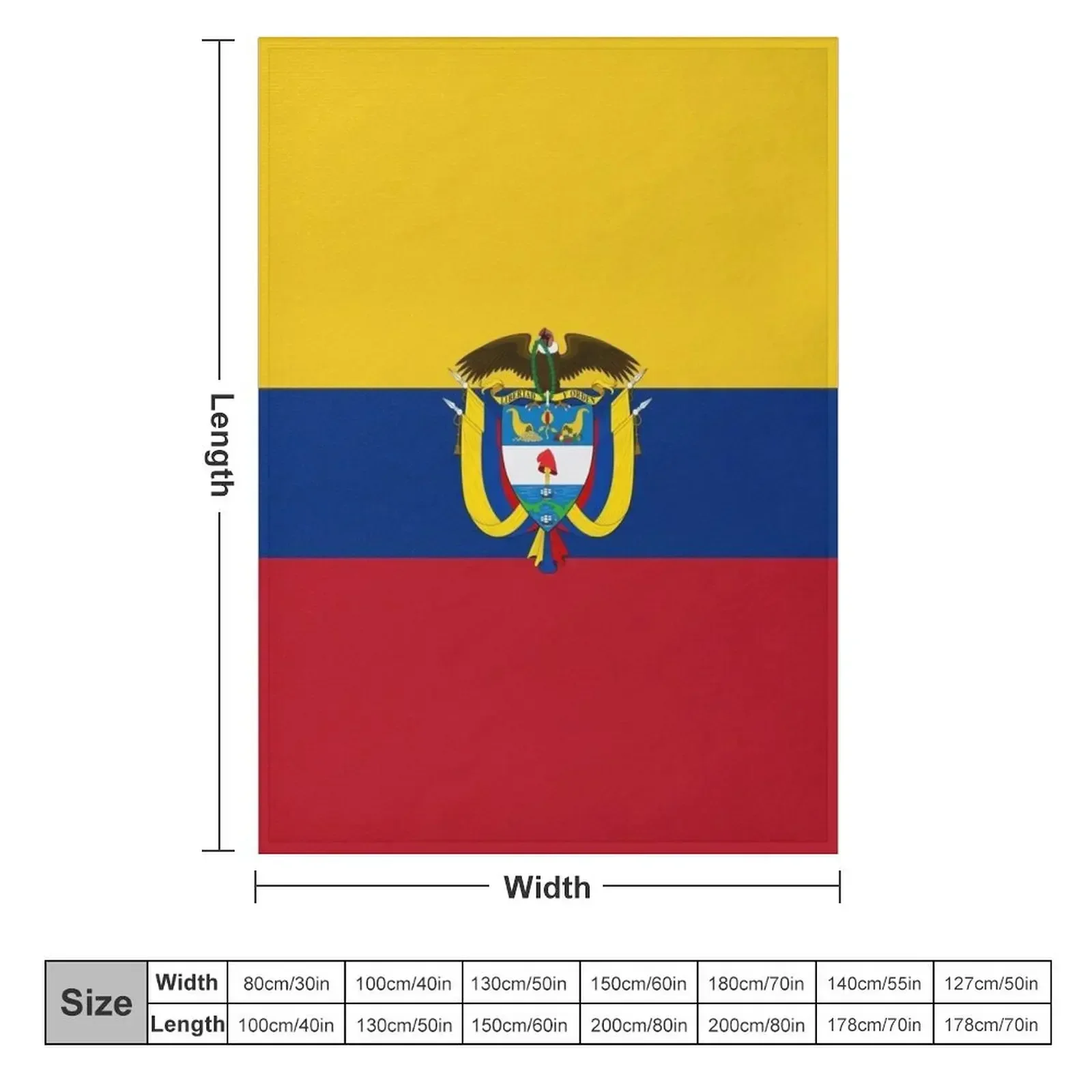 Flag of Colombia, Patriotic Gift Throw Blanket couch cozy soft plush fuzzy picnic outdoor blanket
