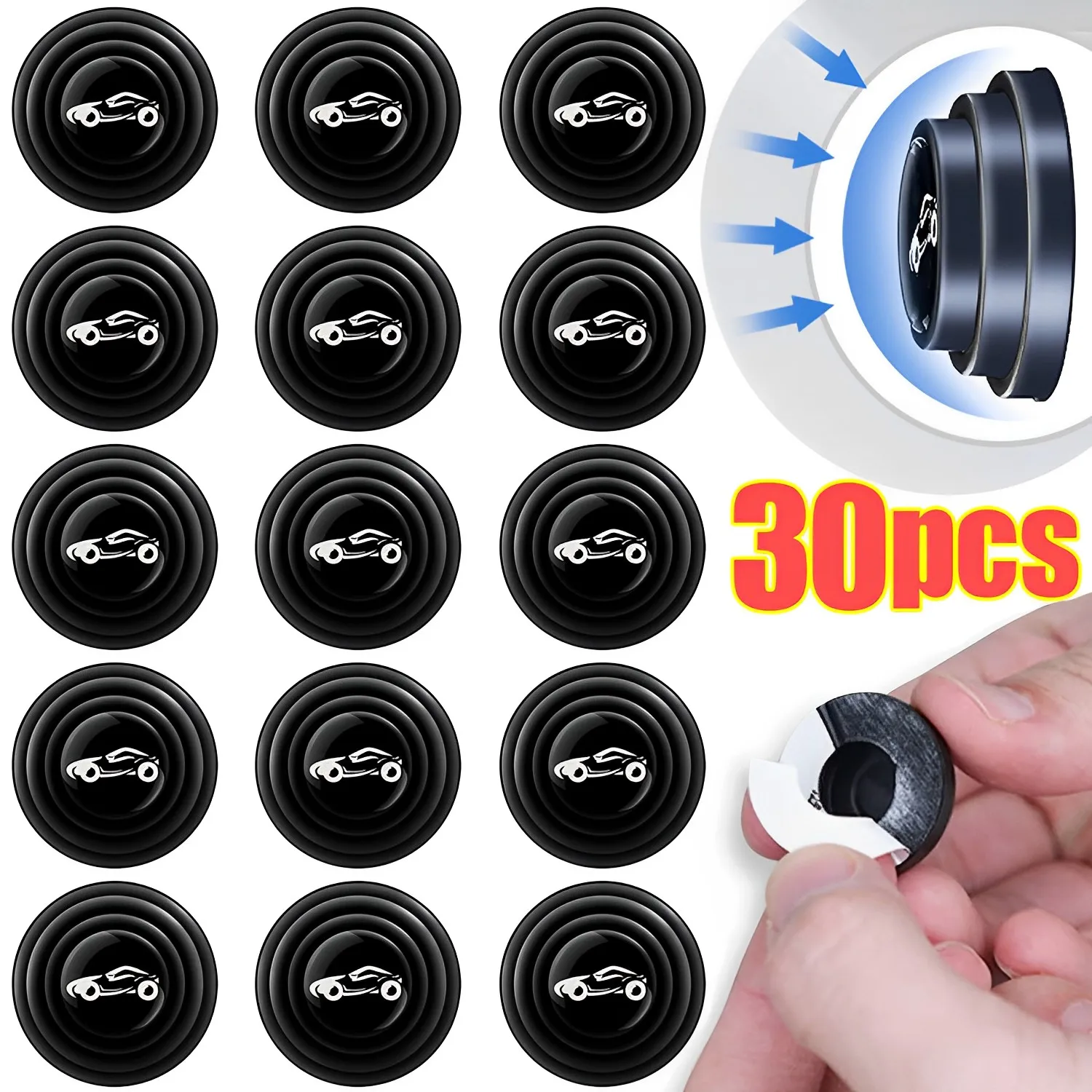 5/30Pcs Car Door Anti-Collision Pad Sound Insulation And Shock-Absorbing Gasket Decoration Sticker Car Truck Parts Accessories