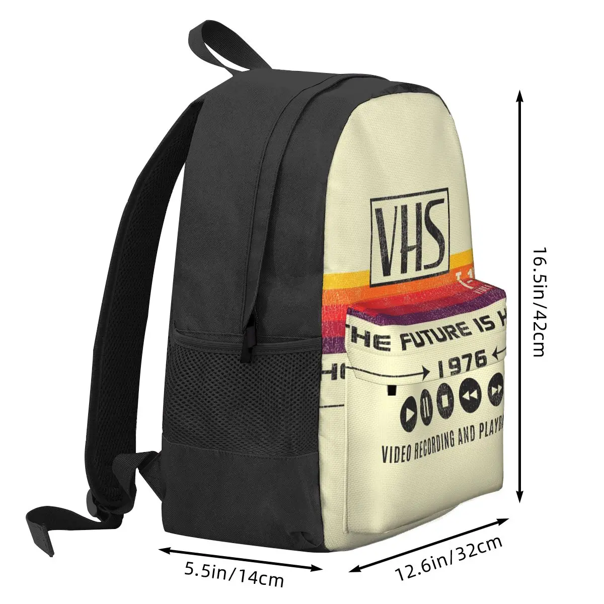 VHS The Future Is Here 1976 Worn Out Lts Backpack Student BookBag Children School Bag Computer Shoulder Bags for Men Women