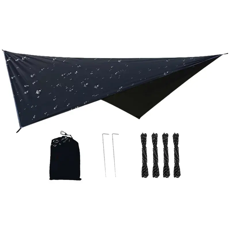 

Outdoor Canopy For Patio Beach Shade Camping Tent Rhombic Portable Canopy Waterproof Sun Shelter With Ropes & Ground Nails For