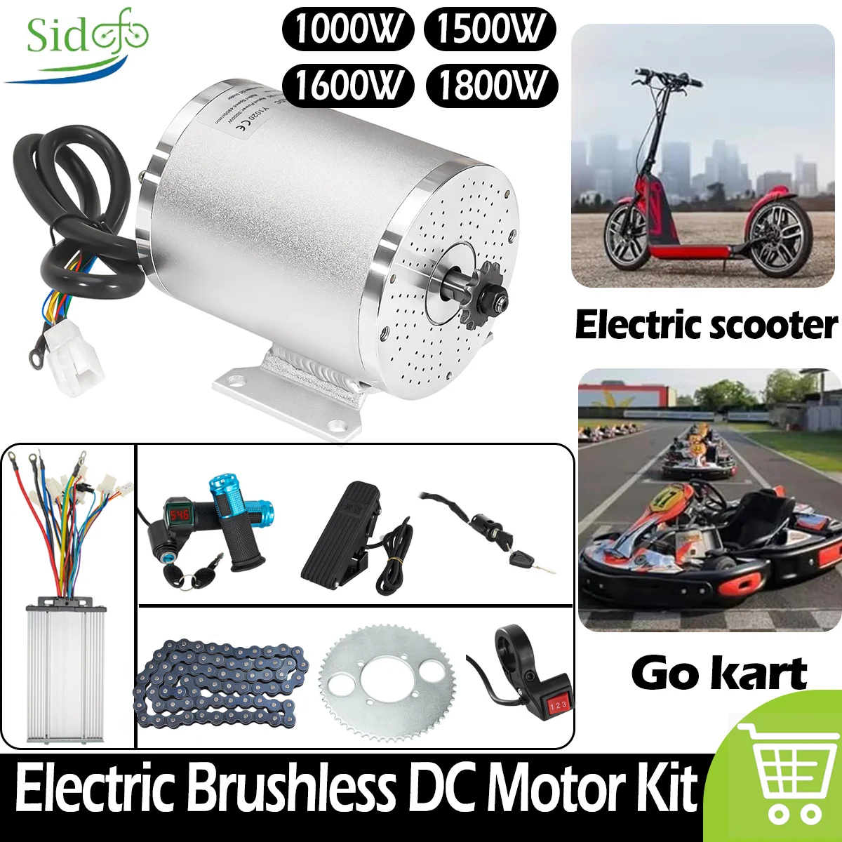 1000W Motor Eléctrico Bicicleta Kit 1500W 1600W 1800W Electric Scooter Brushless DC Motor Engine for Go-kart，Motorcycle, ATVs