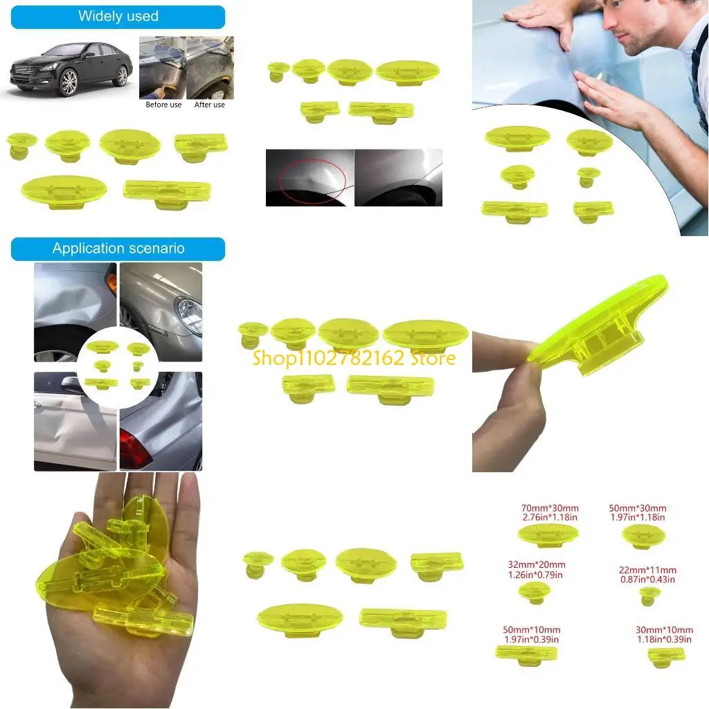 

547B 6pcs Clear Car Dent Repair Tabs Auto Dent Puller Tabs set for Quick & Easy Body Restoration without Professional Skill