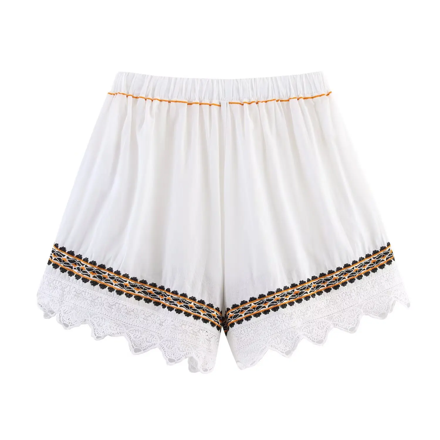 2025 stagione autunnale nuove donne abbigliamento dolce sciolto a vita alta A-line in pizzo impiombato ​ ​ pantaloncini ricamati