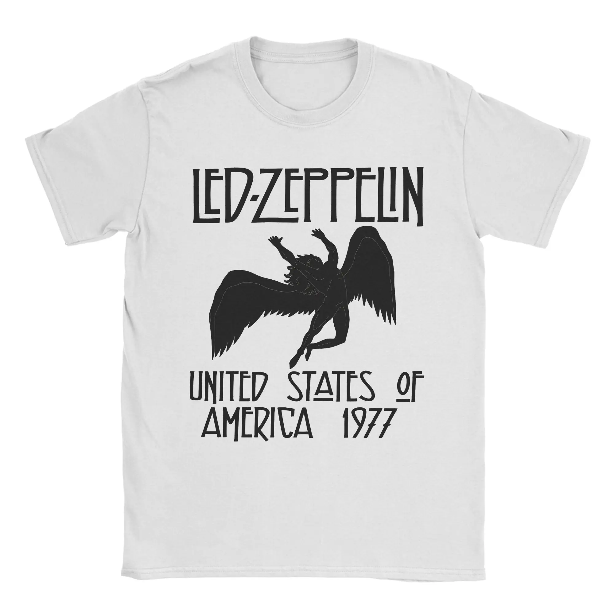 Camisetas para hombre Led Zeppelin Falling Icarus 1977, camisetas divertidas de algodón, camisetas de manga corta, ropa con cuello redondo, recién llegado