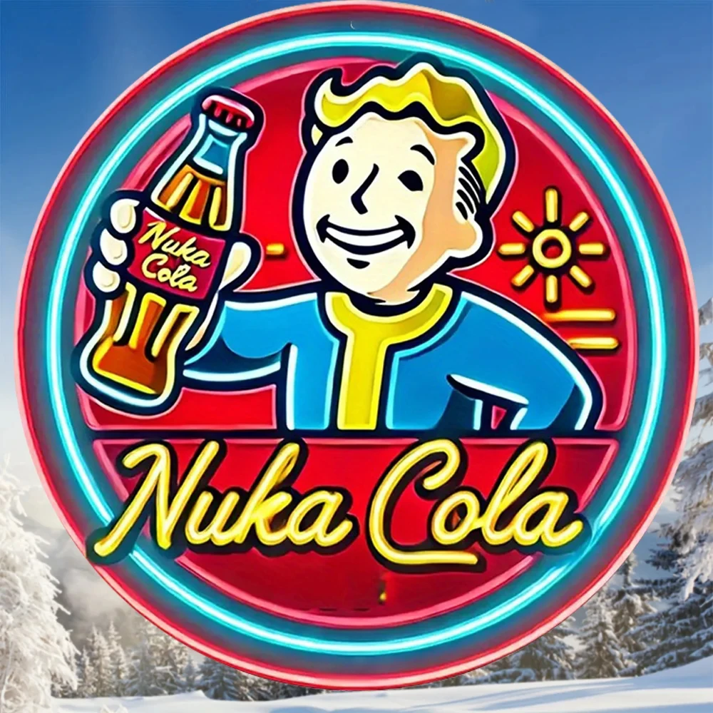 Vintage Nuka Kola wooden sign 7.8x 7.8 inches-iconic vault boy design, bar, cafe and beach house