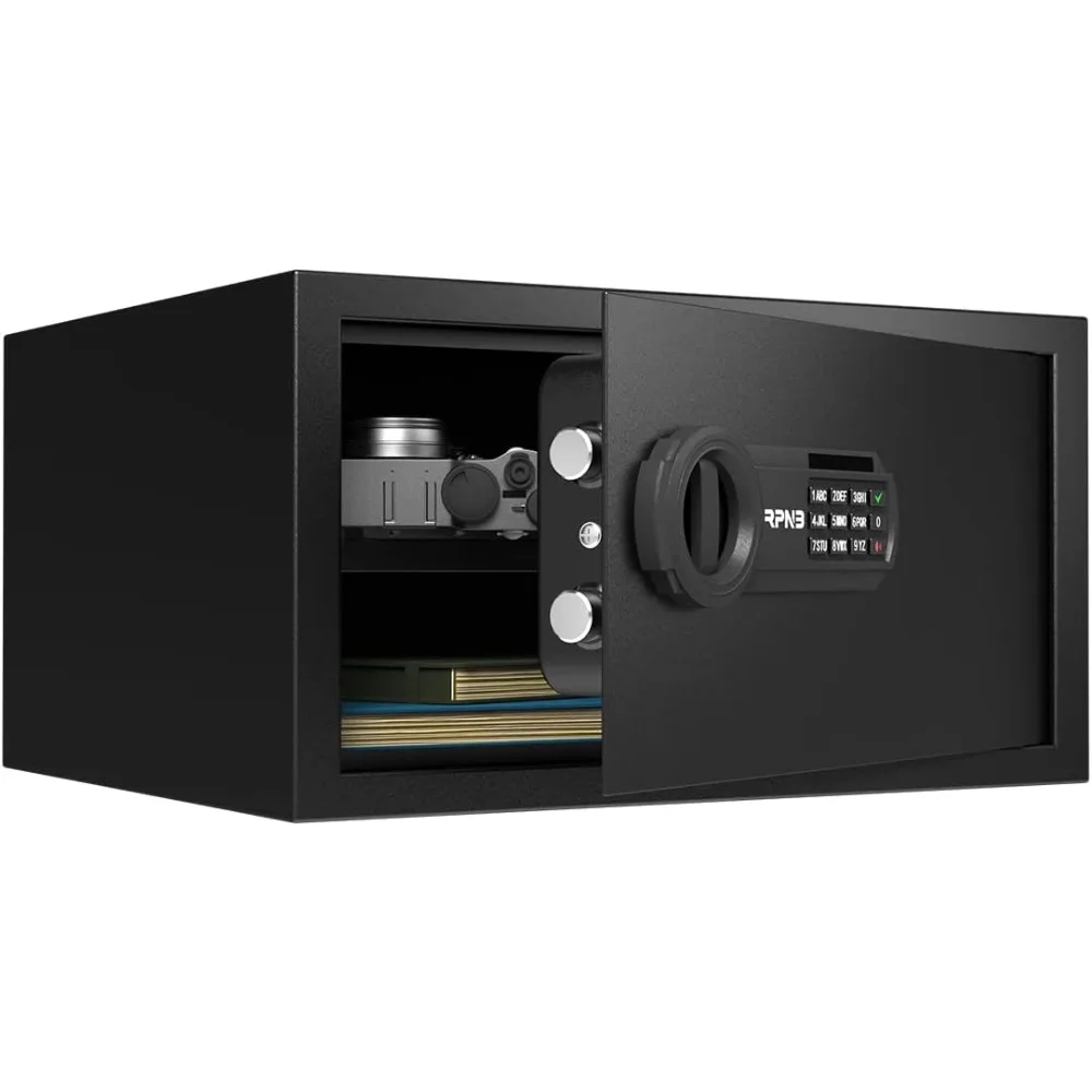 Deluxe ตู้เซฟและกล่องล็อค, ปุ่มกดดิจิตอลตู้เซฟ, เหมาะสําหรับ Home Office โรงแรมธุรกิจเครื่องประดับเงินสดใช้เก็บ, 1.0 ลูกบาศก์ฟุต