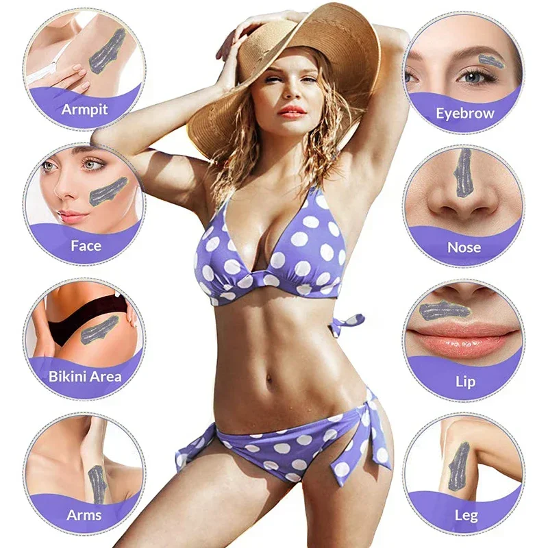 50g/Pack Hot Film Wax Beans, Hard Wax Beads for Hair Removal Bikini Arm Face Legs Unisex Painless Depilatory Wax for travel Use view 6