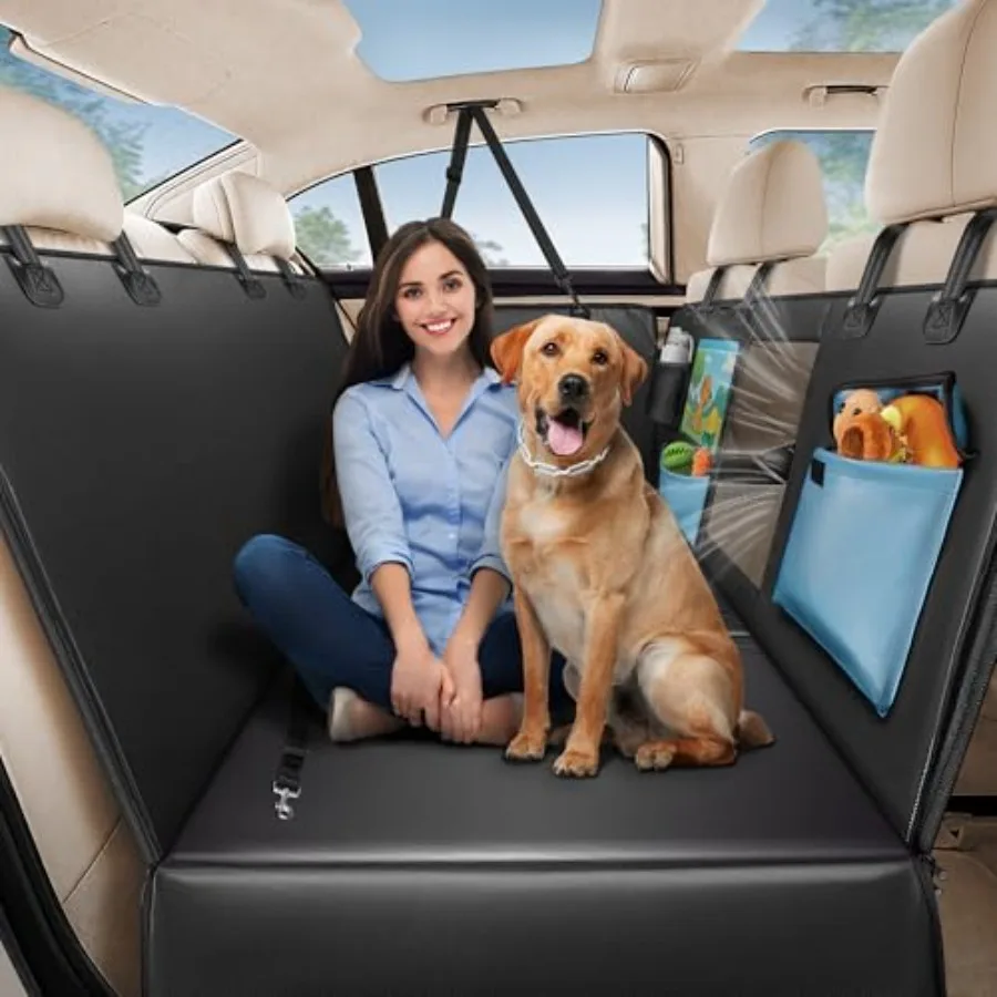 

Back Seat Pet Cover for Dogs 59 Upgraded PU Leather Back Seat Extender with Hard Bottom Holds 400LBS Waterproof Anti-Scratch Do