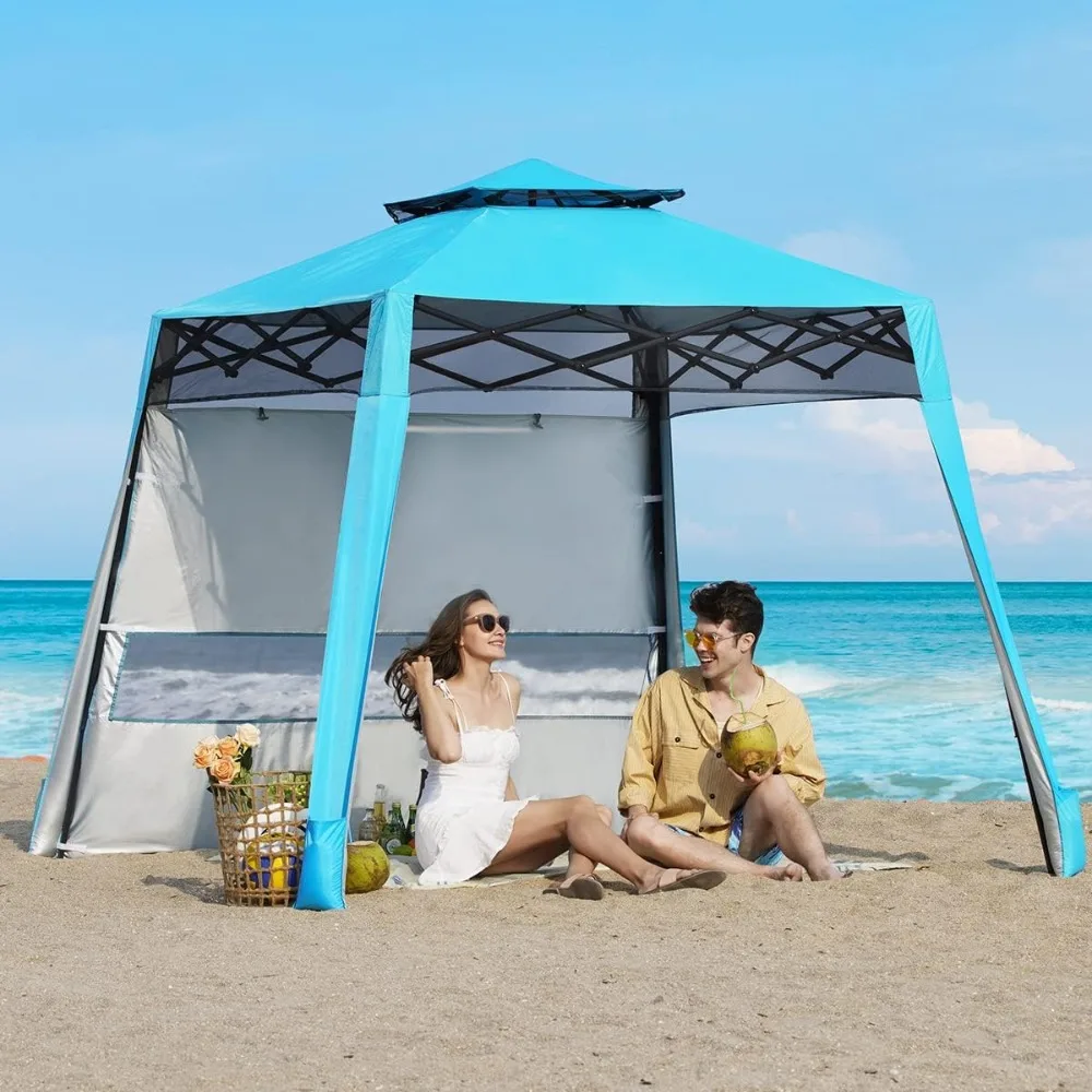 Tenda pop up canopy portátil para uma pessoa, Leve e compacta, Tenda de praia dobrável instantânea