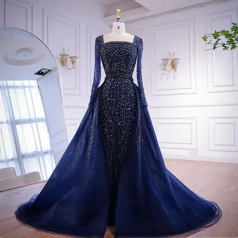 सेरेन हिल अरेबिक ग्रीन ओवरस्कर्ट मरमेड बीडेड इवनिंग ड्रेसेस लक्ज़री गाउन औपचारिक अवसर के लिए कस्टमाइज़ 2025 BLA72710 10 best sales शांत पहाड़ी पोशाक - №10