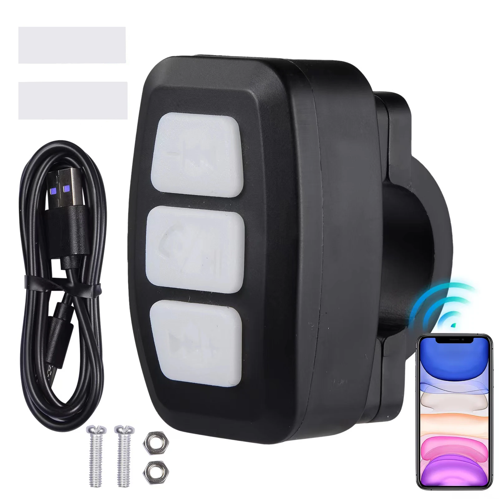 

Электронная беспроводная Bluetooth-кнопка медиа, дистанционное управление селфи, использование на автомобиле, мотоцикле, музыка для iPhone или Android