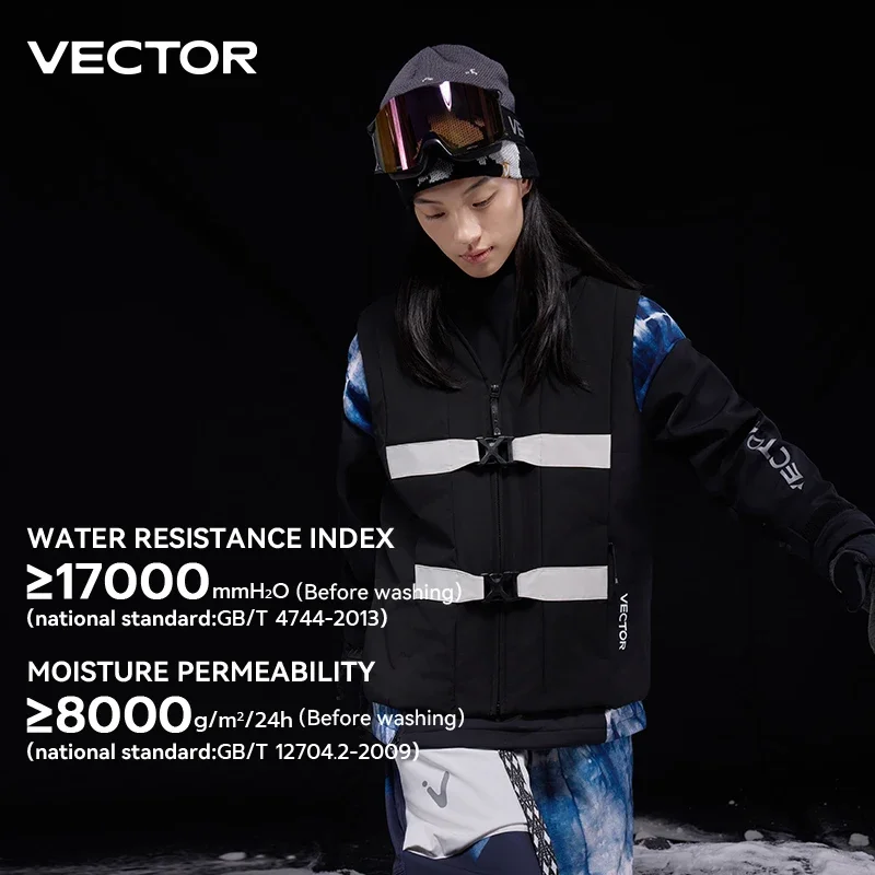 VECTOR P Cotton Front Breasted Ski Vest High-density Waterproof Breathable Non Stuffy Warm and Locked Indoor and Outdoor Skiing