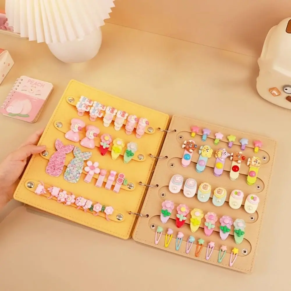 

Large Capacity Hair Accessories Storage Book Space Saving Foldable Hairband Storage Bag Loose-leaf Hair Bows Organizer