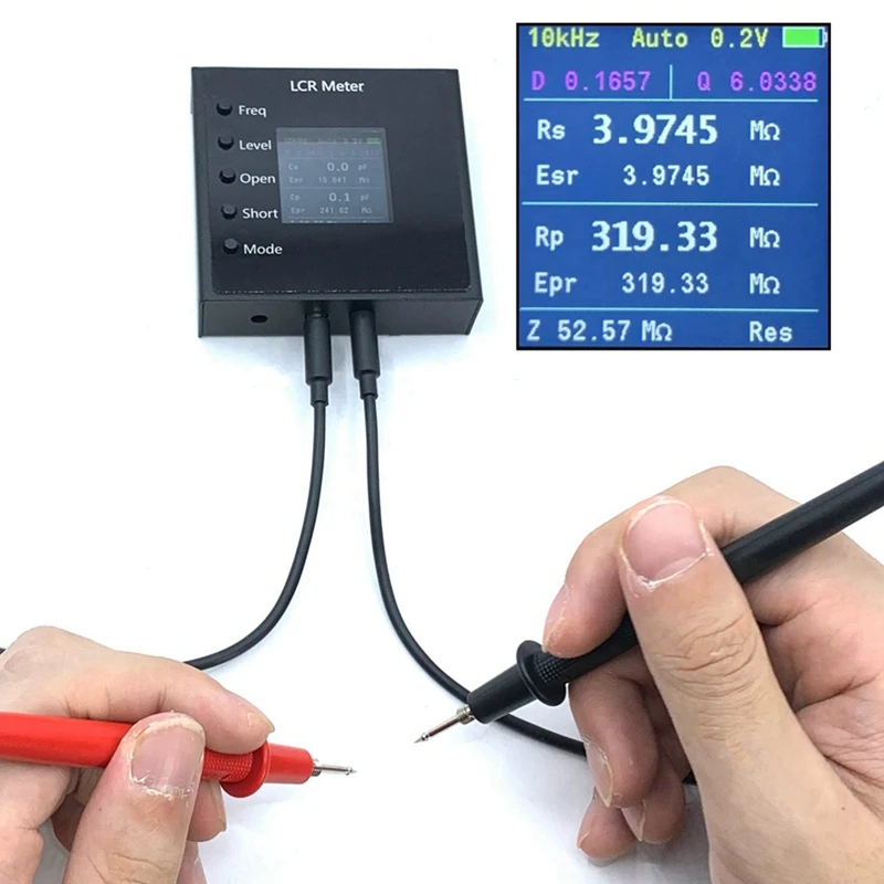 100Khz Intelligent Bridge Tweezers LCR SMD ESR Tester Resistance Capacitance Inductance Continuity Test