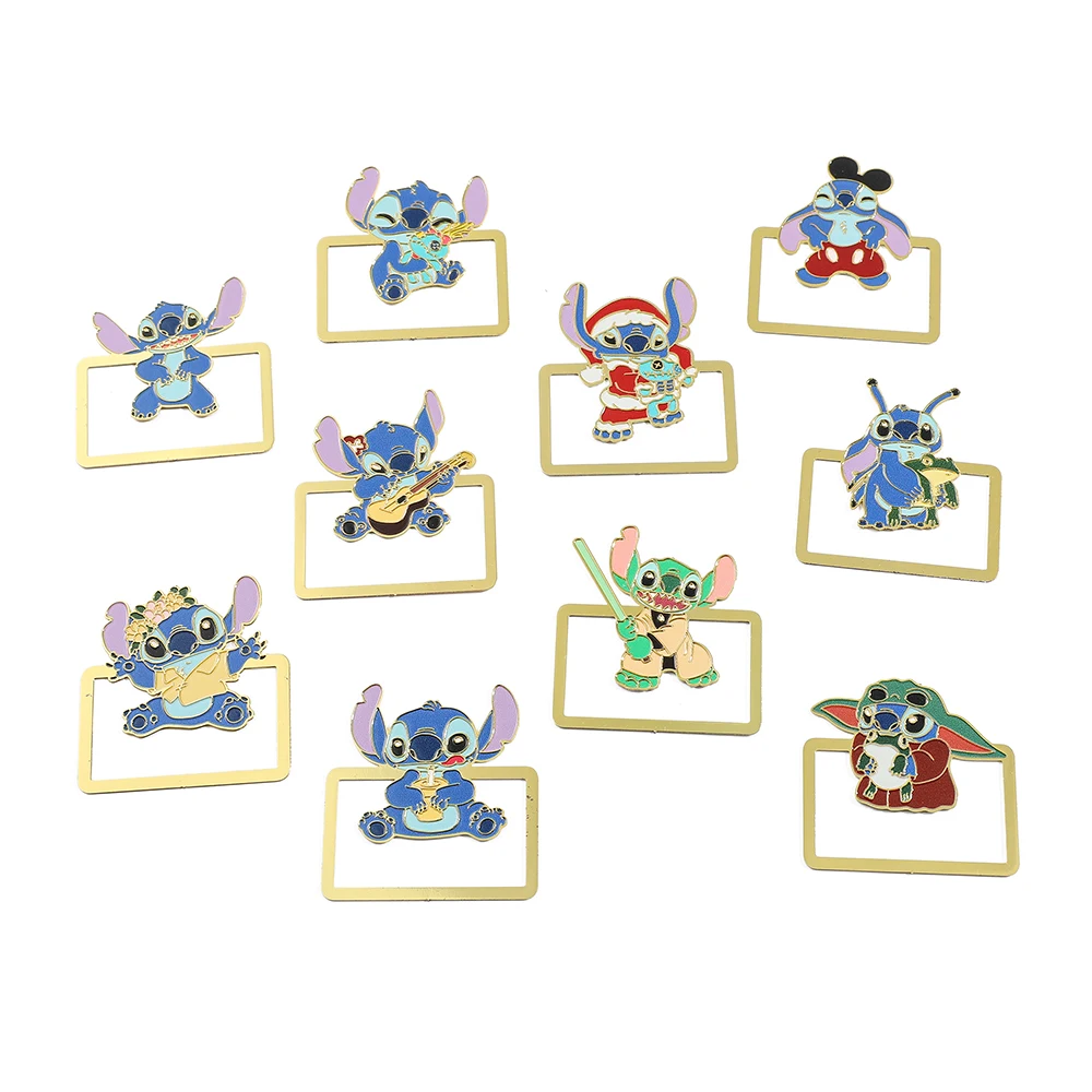 Cartoon Disney Cute Stitch Book Mark Anime Fan Collection Metal Bookmarks Series Gift for Book Lovers Stationery School Supplies