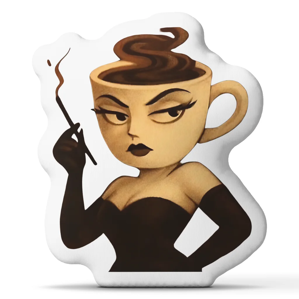 Espressona Signora Italian Brain Rot Meme Shaped Stuffed Pillow Coffee Lady Cushion Throw Pillow Living Room Home Decor Gift