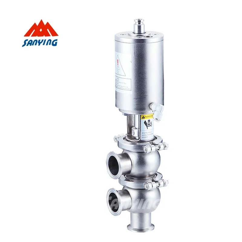 SS304 316 Valvola di avvisi per il controllo del flusso pneumatico sanitario per uso alimentare Valvola di inversione