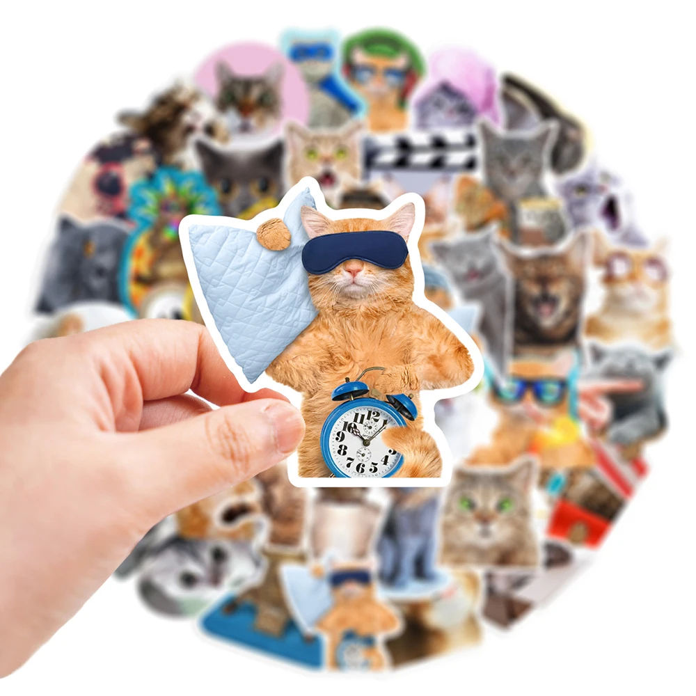 10/30/65pcs Kawaii Cartoon Cat Stickers For Kids DIY Waterproof Notebook Fridge Suitcase Motorcycle Bike Funny Cute Decals Toys