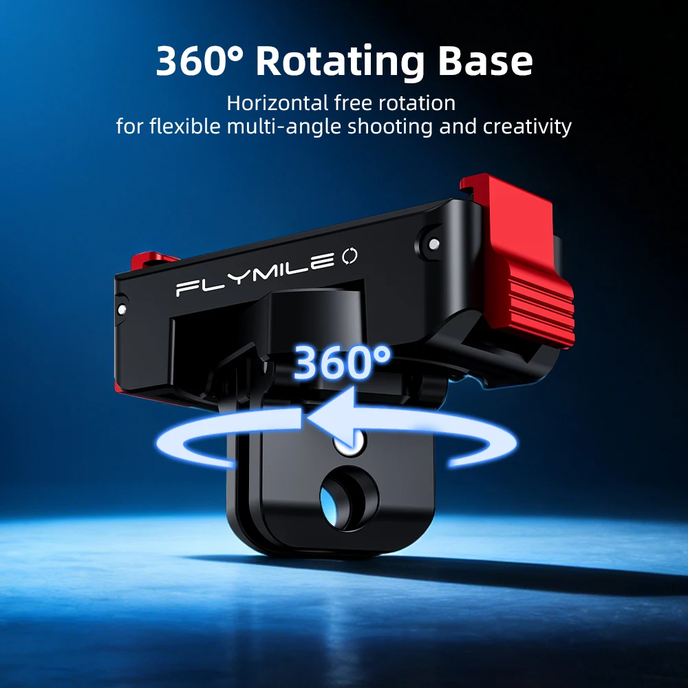 Flymile Action 6 Magnetischer Halterungsadapter Drehbare Schnellwechselbasis mit Doppelklauen-Schnittstelle 1/4 Schraubenloch für DJI Nano Zubehör
