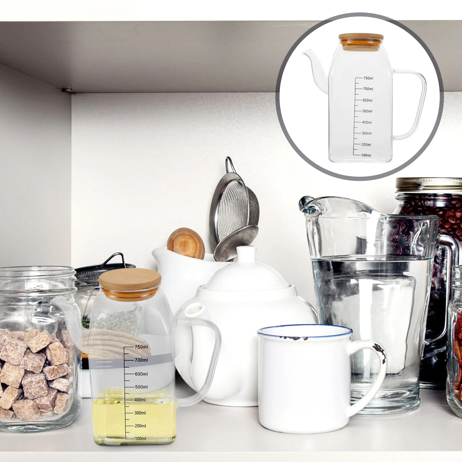 

1pc Glass Dispenser Bottle Seasoning Container For Olive Oil Vinegar Soy Sauce Anti Leak Cooking Oil Dispenser