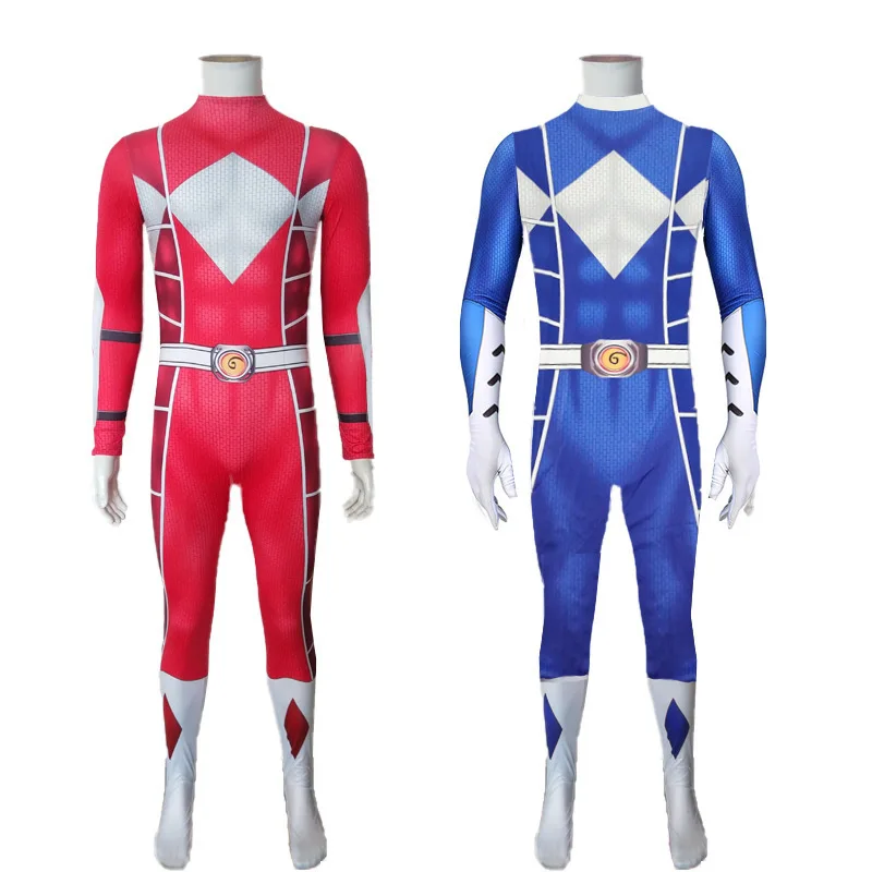 New Design Mighty  Power Cosplay Ranger Jumpsuit Costume  Halloween for Adult