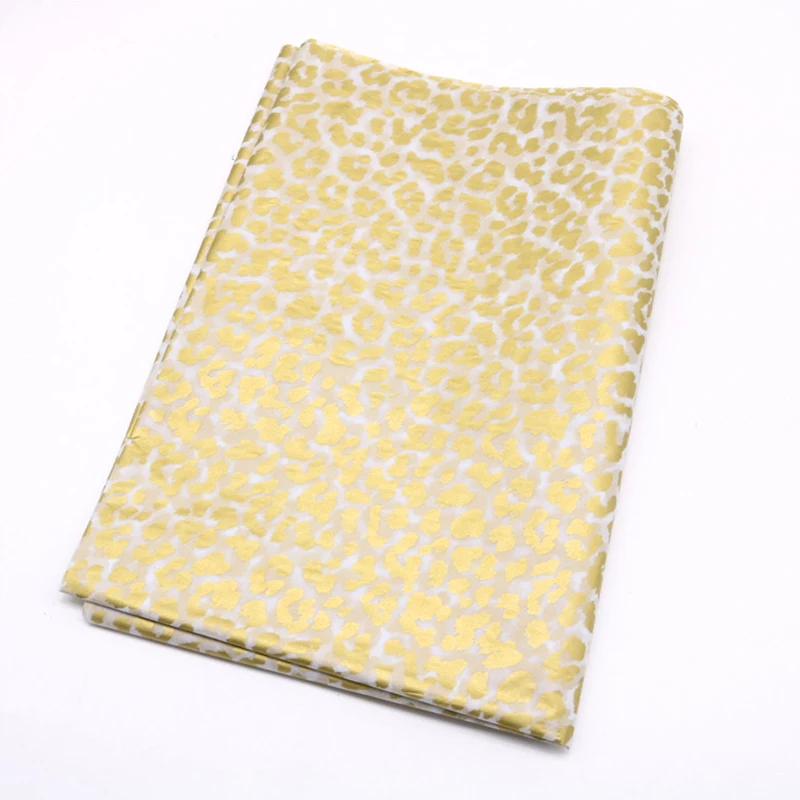 10pcs Gold Tissue Paper DIY Gift Wrapping Paper  Handmade Craft  Leopard Star Pattern  Floral Packaging Material Arts Supplies