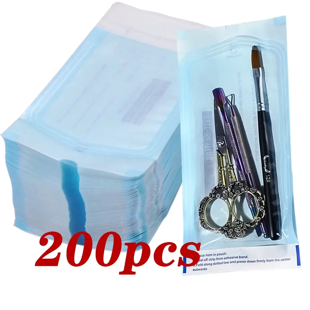 

200 шт./кор. пустые стерилизующие пакеты для дизайна ногтей, одноразовые 26*14 см, самозапечатывающиеся пакеты для стерилизации, сумка для маникюра, инструменты для дизайна ногтей K3