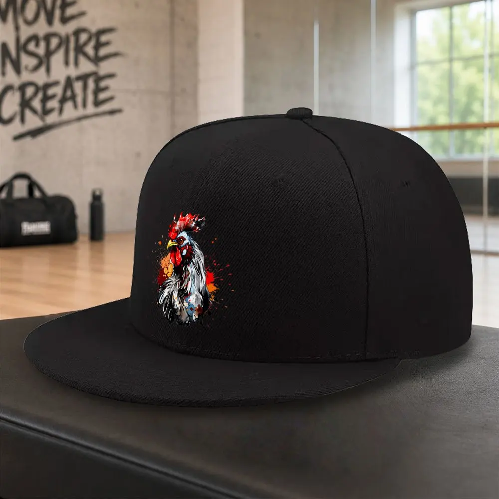 1pc Ink Wash Style Rooster Design Baseball Cap, Men's Snapback Hat, Lightweight Printed New Style Casual