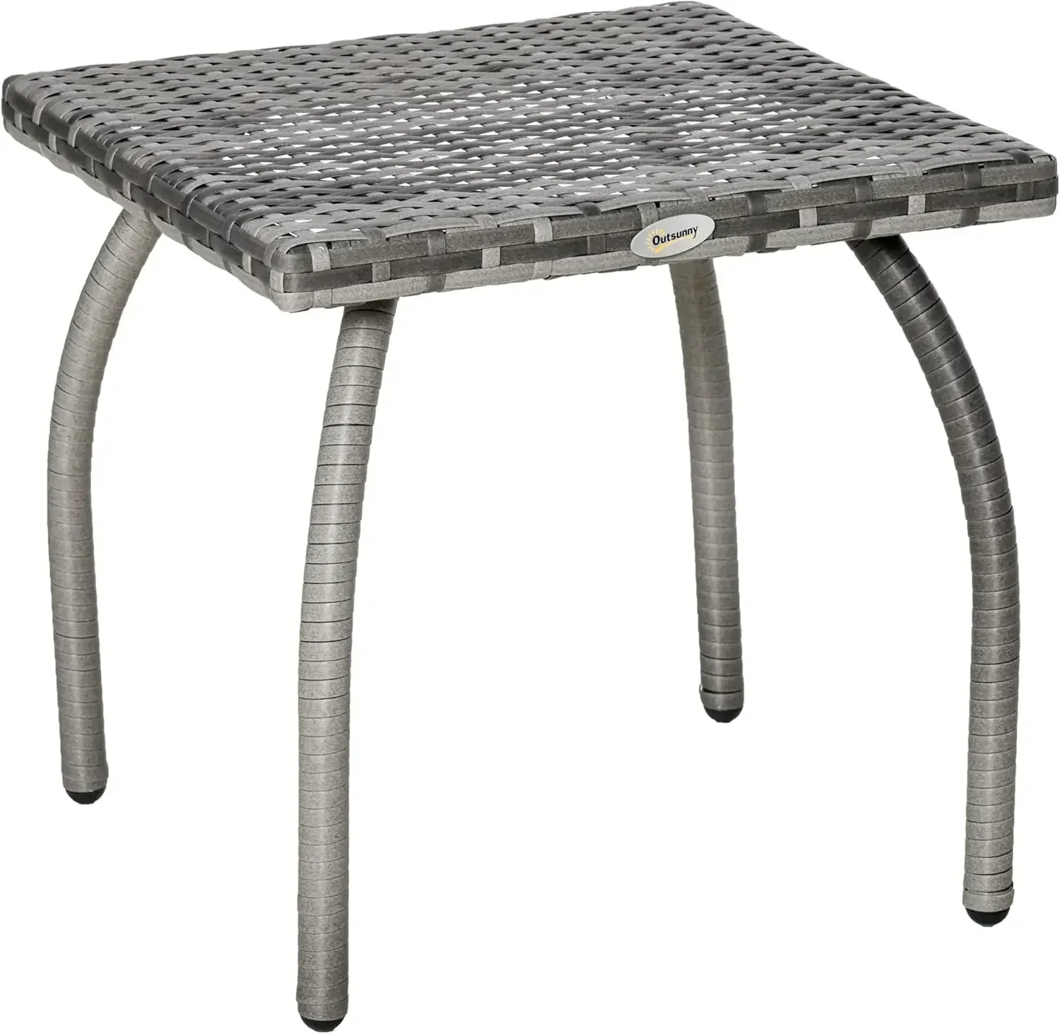 

Patio Wicker Side Table, Pe Rattan Outdoor End Table With All-Weather Material, Small Square Coffee Table For Garden, Balcony,