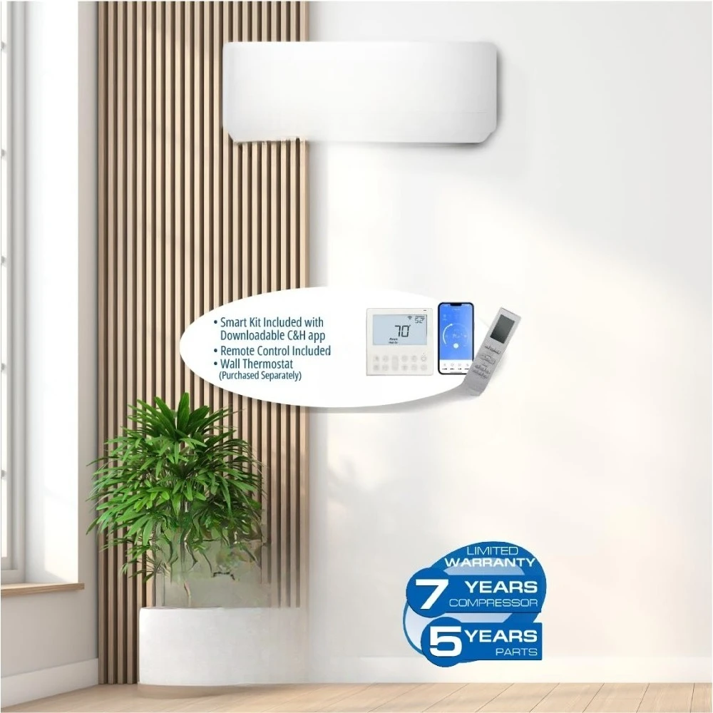 18000 BTU 230V Wall Mount Mini Split Air Conditioner, 19.2 SEER2 Cooling & Heating Unit for Home Office Bedroom, Custom