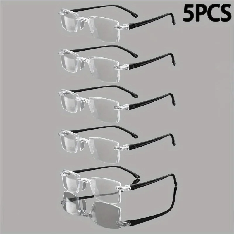 

5pcs Frameless Anti-Glare Reading Glasses Fashionable Unisex Eyeglasses