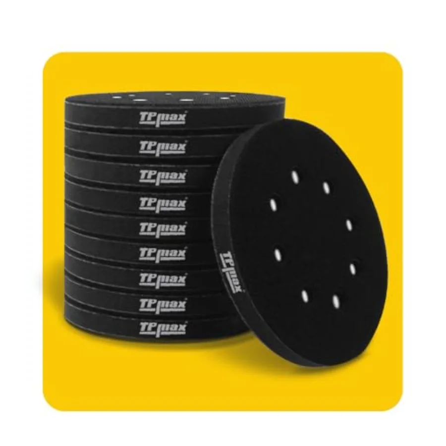 

Pack Inch 8 Holes Soft Density Interface Pads " Hook and Loop Sponge Cushion Buffering Backing Pads