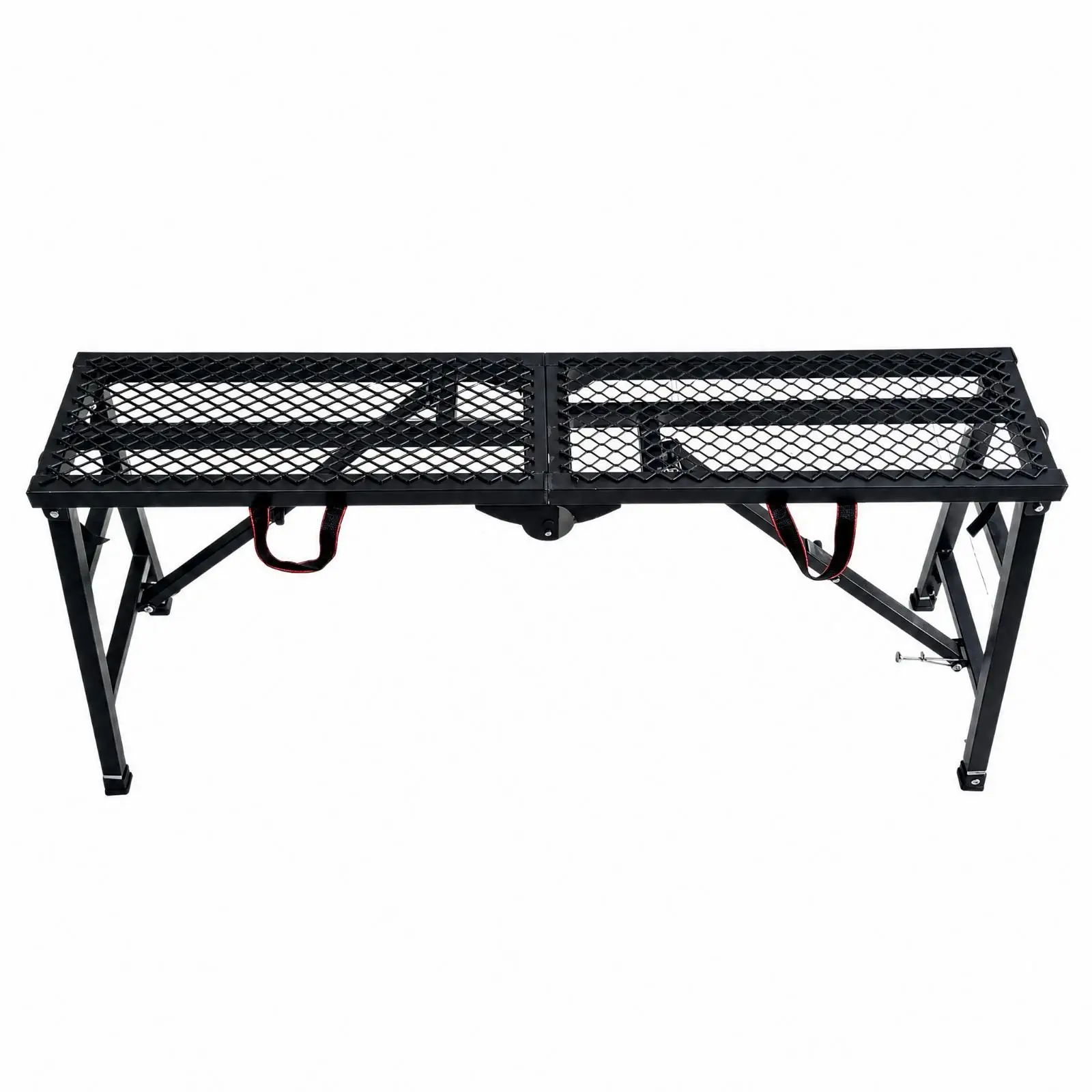 Metal Folding Work Platform Scaffold Ladder Stool with Diamond Plate Surface for Carpenter Renovation Assembly Projects