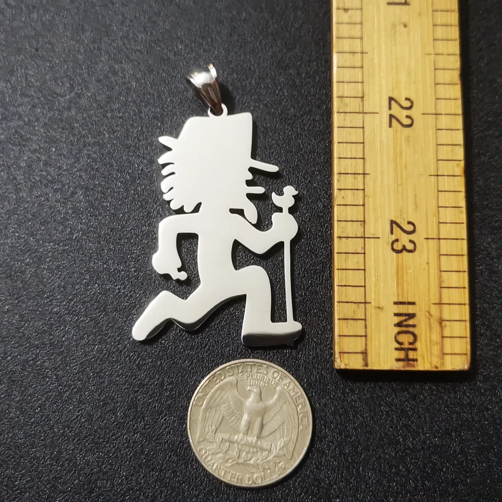Polished Stainless Steel ICP Hatchetman Old Man Take Duck Charm Pendant Necklace Choose Chain